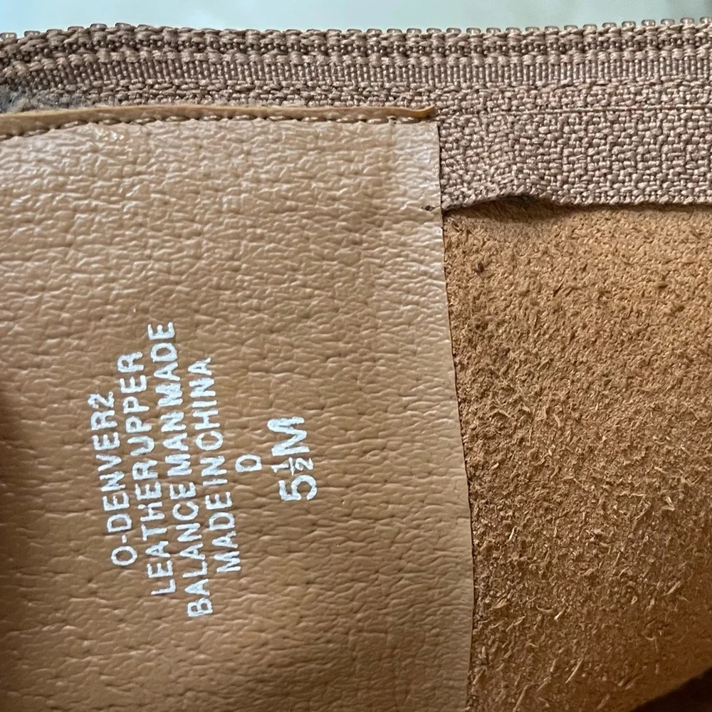 SOLD-Vintage Y2K chunky platform square toe Nine West camel leather boots - Picture 14 of 16